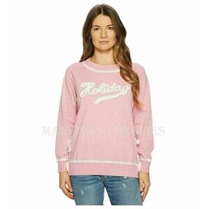 Boutique Moschino Cotton Holiday Sweater Side Bow Jewel Neck  46 / US 12   Pink